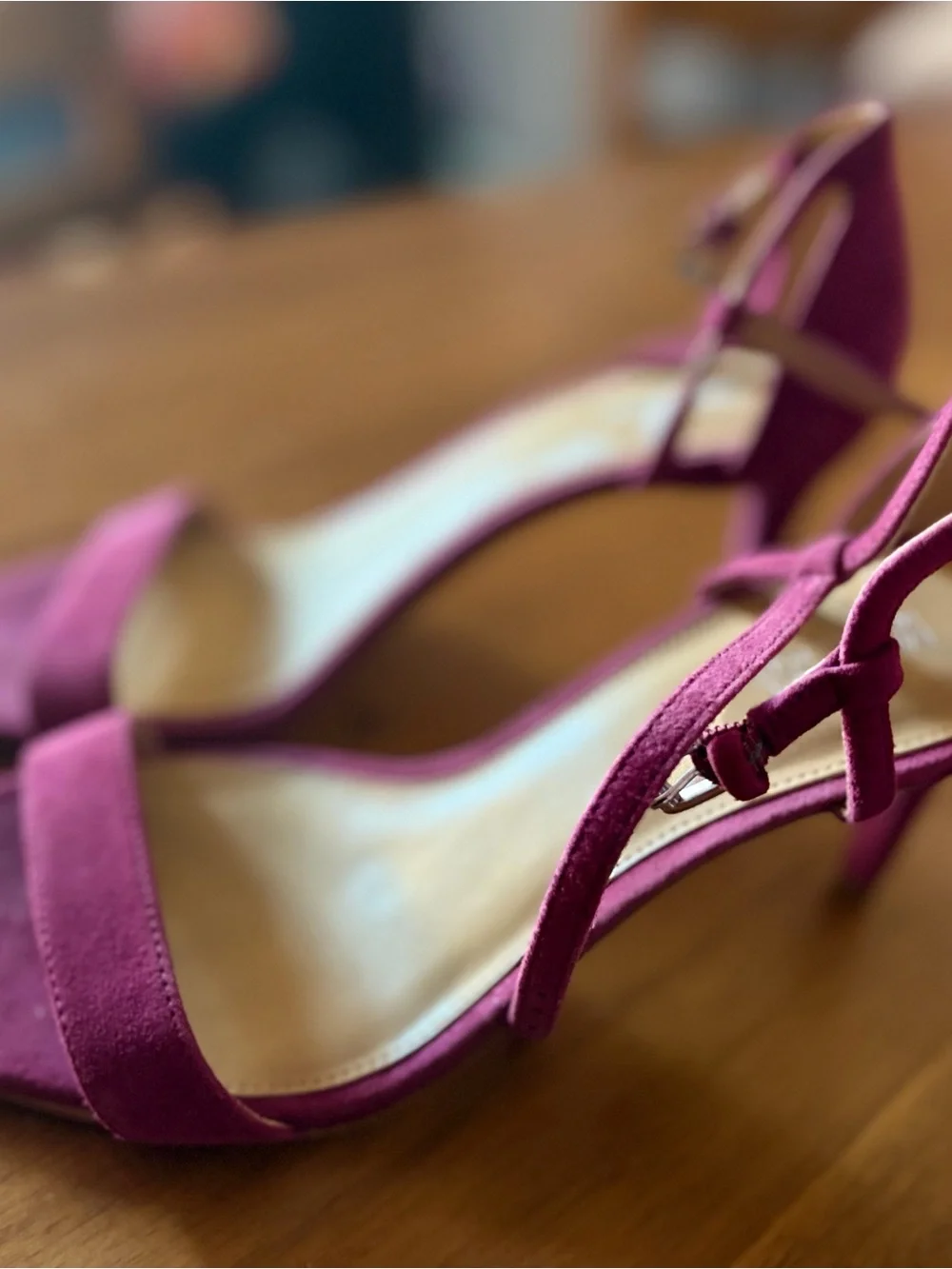 Michael Kors Fuchsia Open-Toe Ankle Strap Heels